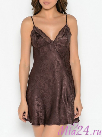 Сорочка шелковая Mia-Mia "Amely" 5701 шоколад