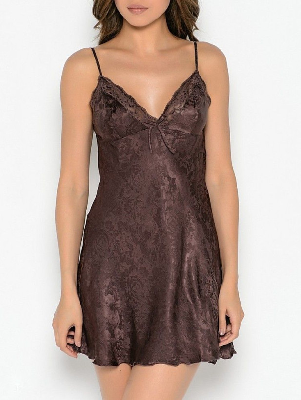 Сорочка шелковая Mia-Mia "Amely" 5701 шоколад