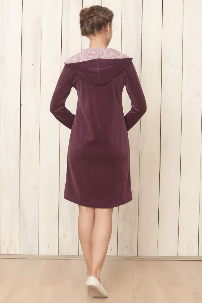 1402 Халат велюровый Enjoy орхидея