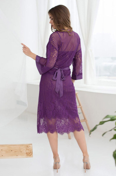Халат длинный кружевной Mia-Mia "Lolita" 17467 фиолет