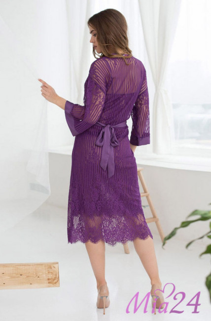 Халат длинный кружевной Mia-Mia "Lolita" 17467 фиолет