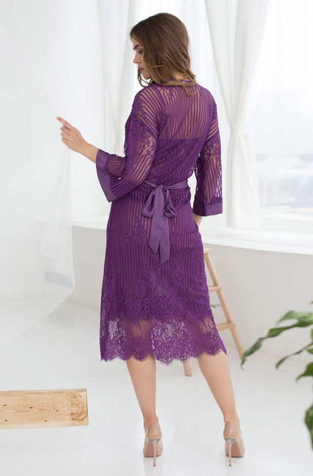 Халат длинный кружевной Mia-Mia "Lolita" 17467 фиолет