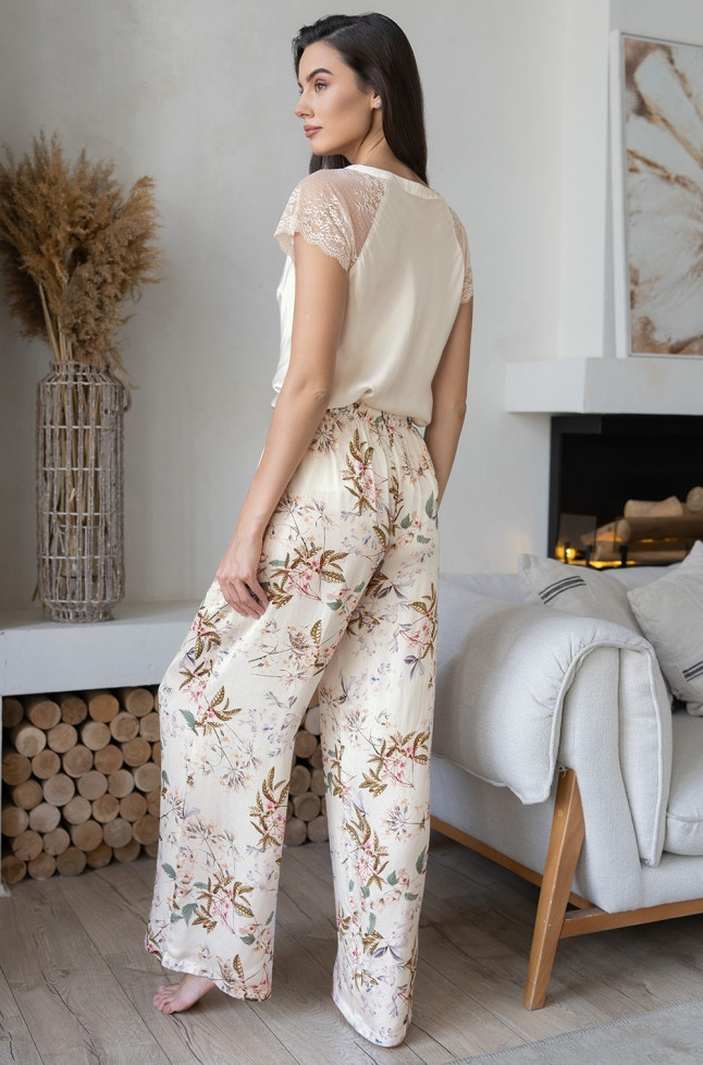 Комплект домашний женский из шелка с вискозой Mia-Amore "Amely" 5046 молочный