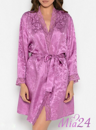 Халат шелковый Mia-Mia "Amely" 5703 сливовый