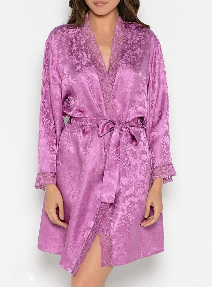 Халат шелковый Mia-Mia "Amely" 5703 сливовый
