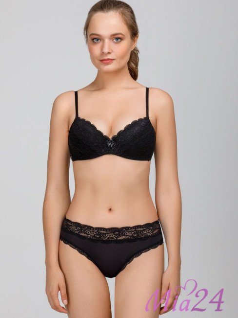 Трусики-слип женские широкие Amelie "Nina" 1011-2 черный