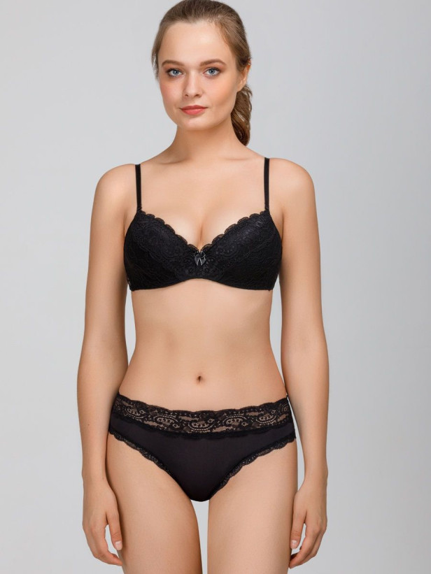 Трусики-слип женские широкие Amelie "Nina" 1011-2 черный