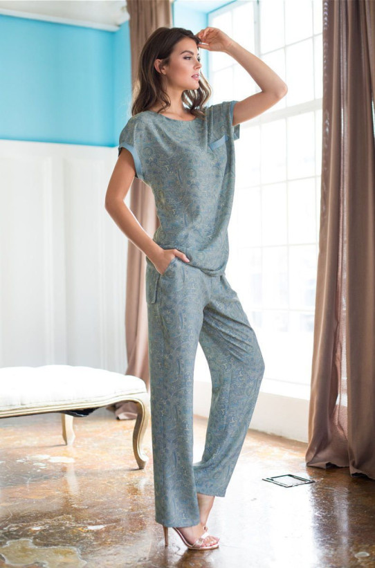 Пижама с брюками Mia-Mia "Olivia" 17425 голубой