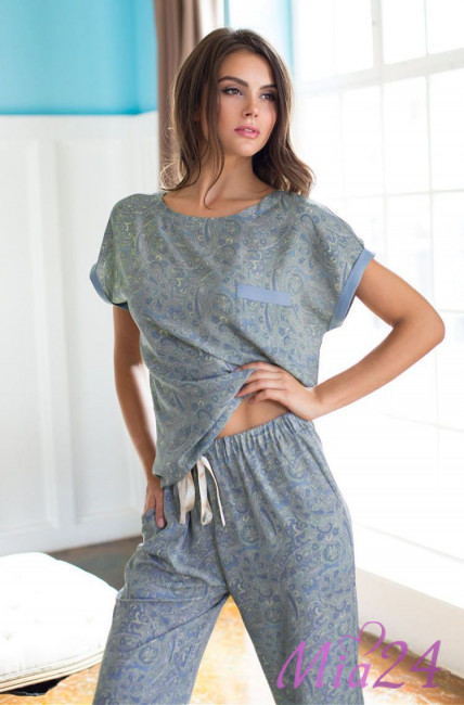Пижама с брюками Mia-Mia "Olivia" 17425 голубой