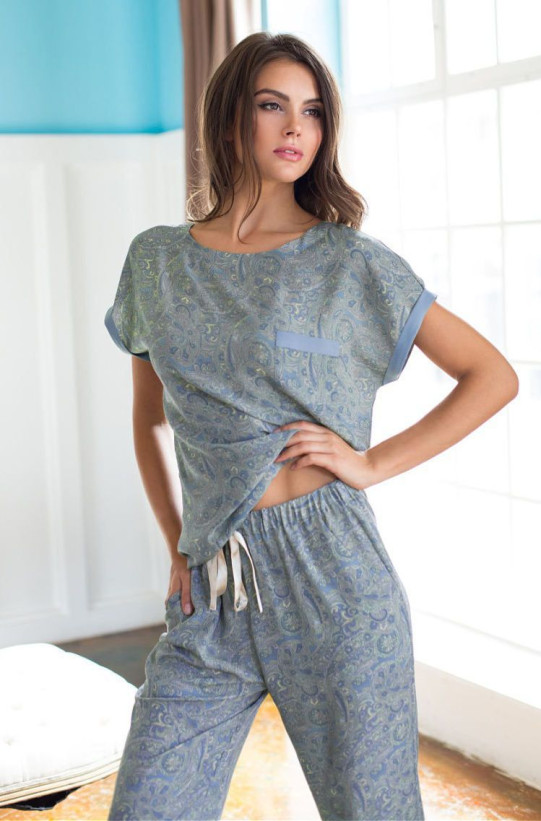 Пижама с брюками Mia-Mia "Olivia" 17425 голубой