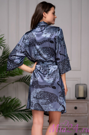 Халат короткий женский шелковый Mia-Amore "Amazonka" 8663 дельфин Халат короткий женский шелковый Mia-Amore "Amazonka" 8663 дельфин