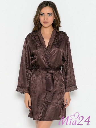Халат шелковый Mia-Mia "Amely" 5703 шоколад