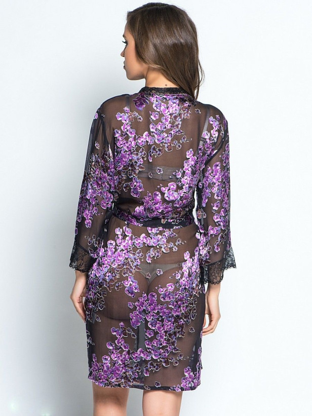 Халат шелковый Mia-Mia "Lucia" 15073 черный