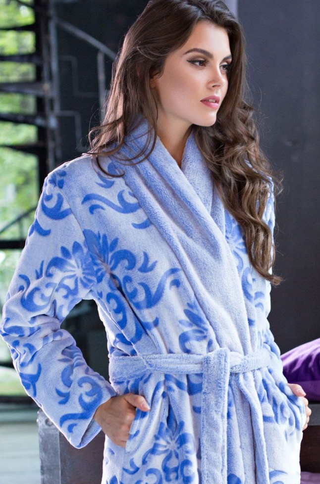 Халат длинный из велсофта Mia-Mia "Tonia" 16179 серый