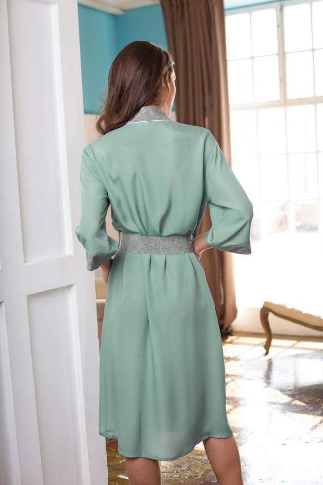 Халат женский из крепа Mia-Mia "Olivia" 17429 оливковый