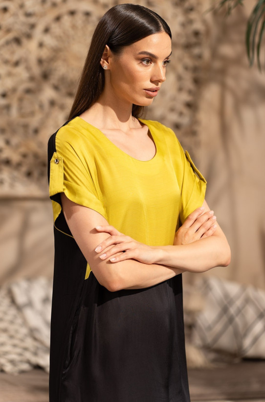 Туника короткая женская шелк+вискоза Mia-Amore "Orchids" 4197