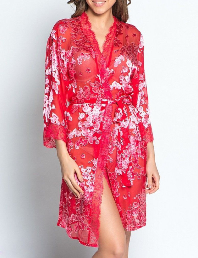 Халат шелковый Mia-Mia "Lucia" 15073 красный