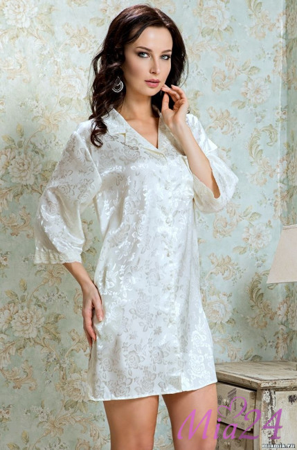 Халат на пуговицах женский Mia-Mella "Margo" 7848 белый Халат на пуговицах женский Mia-Mella "Margo" 7848 белый