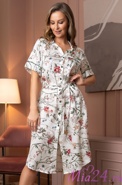 Халат женский на пуговицах из шелка с вискозой Mia-Amore "Melody" 3939