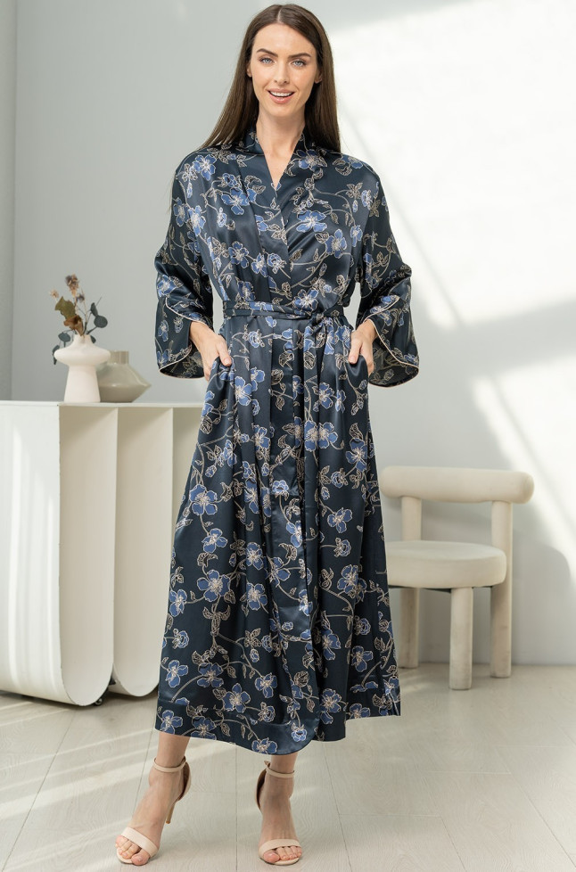 Халат длинный шелковый Mia-Amore "Roxolana" 4379