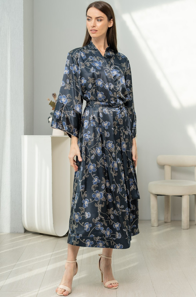 Халат длинный шелковый Mia-Amore "Roxolana" 4379