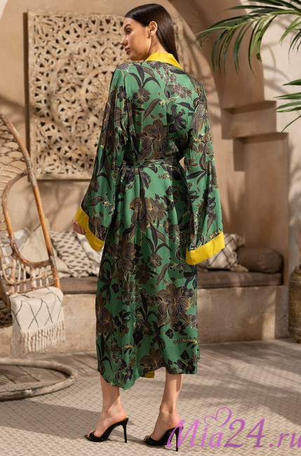 Длинный халат женский шелк+вискоза Mia-Amore "Orchids" 4199 Длинный халат женский шелк+вискоза Mia-Amore "Orchids" 4199