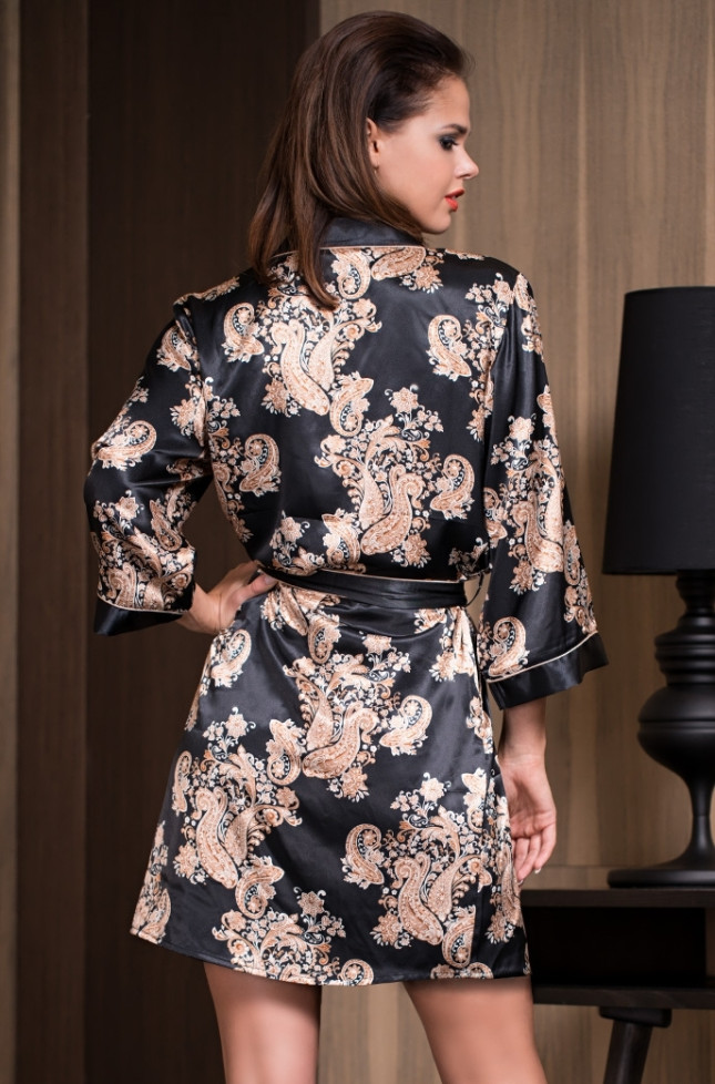 Халат на пуговицах шелковый Mia-Amore "Golden Flower" 3307