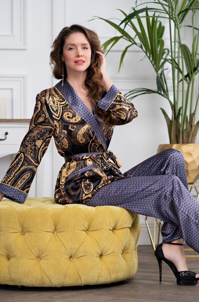 Комплект домашний шелковый Mia-Amore "Armani Cold" 3426