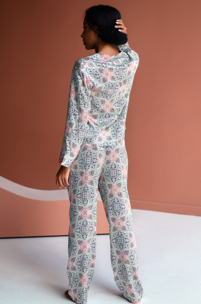 Комплект домашний женский шелковый Mia-Mia "Esmeralda" 15196