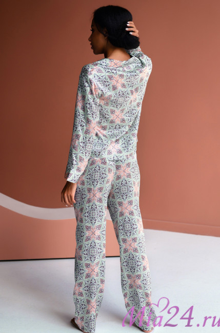 Комплект домашний женский шелковый Mia-Mia "Esmeralda" 15196