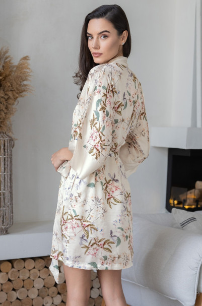 Халат женский из шелка с вискозой Mia-Amore "Amely" 5043 молочный