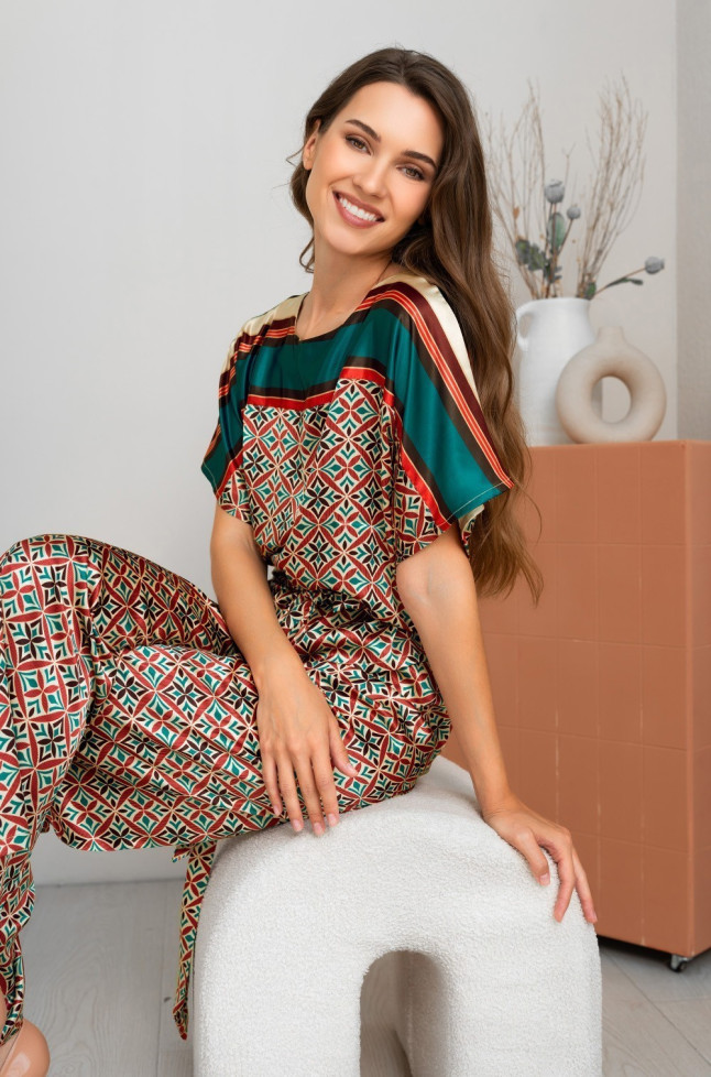 Комплект женский шелковый с блуза+брюки Mia-Amore "Brianna" 4336