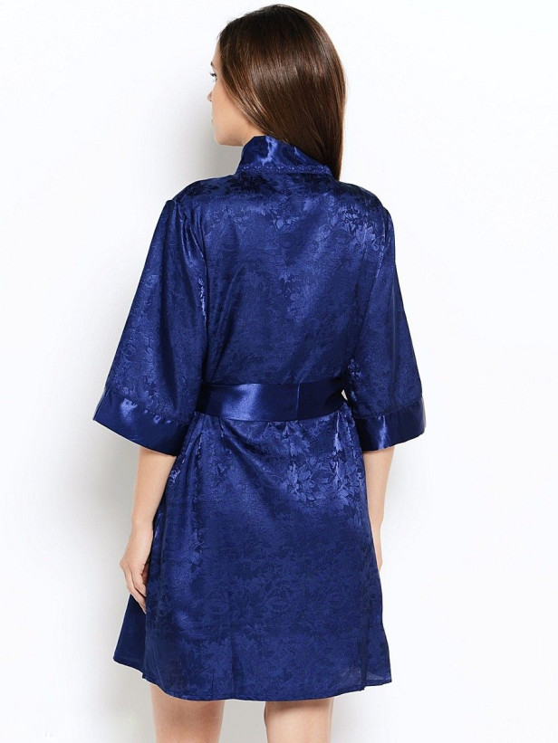 Халат женский из жаккарда Mia-Mia "Anabel" 17117 синий