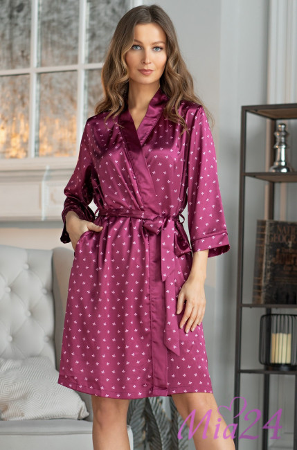 Халат женский Mia-Mella "Clever" 8943 бордо