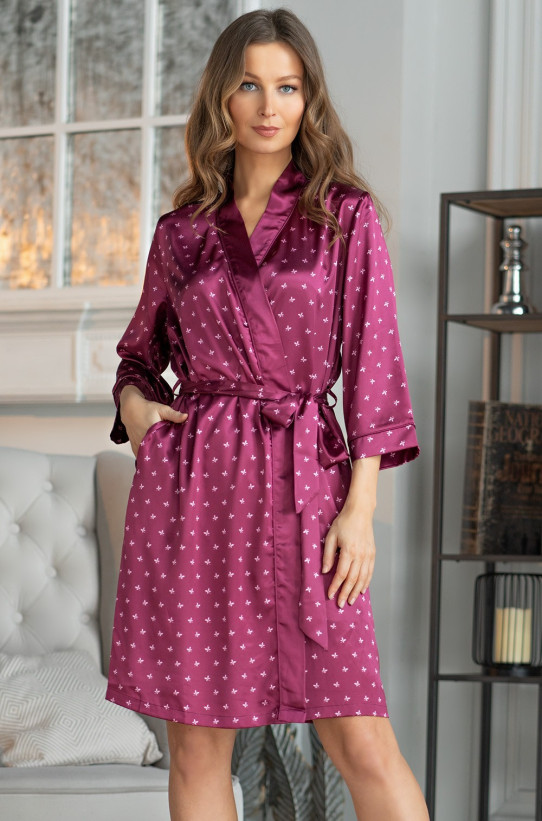 Халат женский Mia-Mella "Clever" 8943 бордо