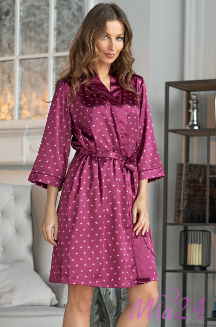 Халат женский Mia-Mella "Clever" 8943 бордо