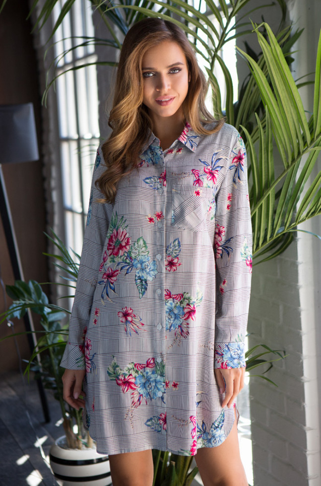 Туника домашняя из вискозы Mia-Mia "Alice" 16325 серый