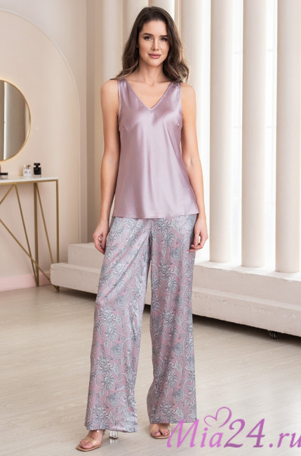 Комплект-тройка домашний женский из шелка Mia-Amore "Rebecca" 5166 розовый