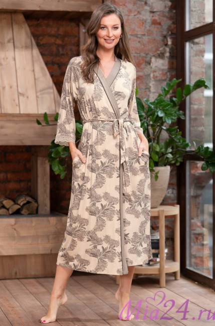 Халат женский длинный из вискозы Mia-Amore "Aelita" 1719