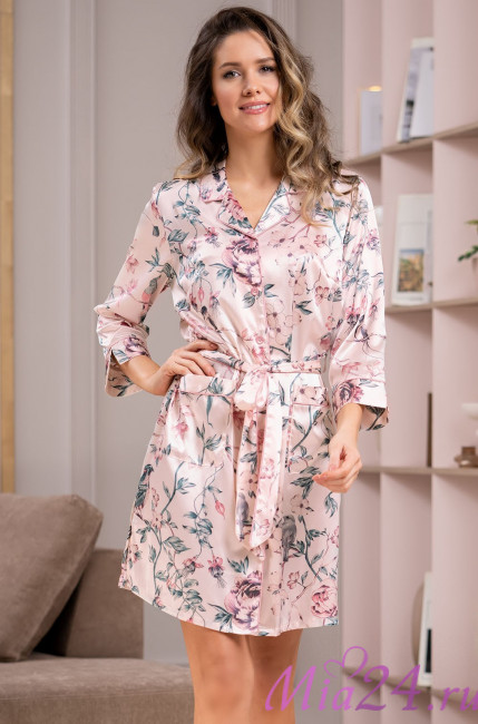 Халат короткий женский на пуговицах Mia-Amore "Adriana" 7133 Халат короткий женский на пуговицах Mia-Amore "Adriana" 7133