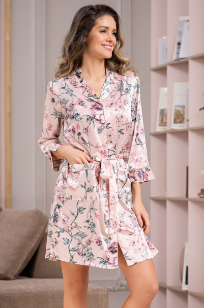 Халат короткий женский на пуговицах Mia-Amore "Adriana" 7133