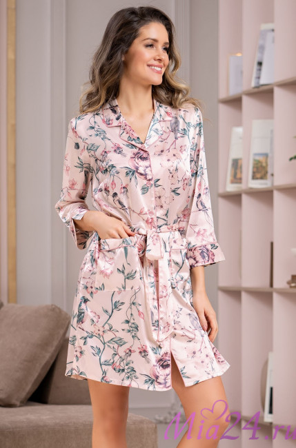 Халат короткий женский на пуговицах Mia-Amore "Adriana" 7133 Халат короткий женский на пуговицах Mia-Amore "Adriana" 7133