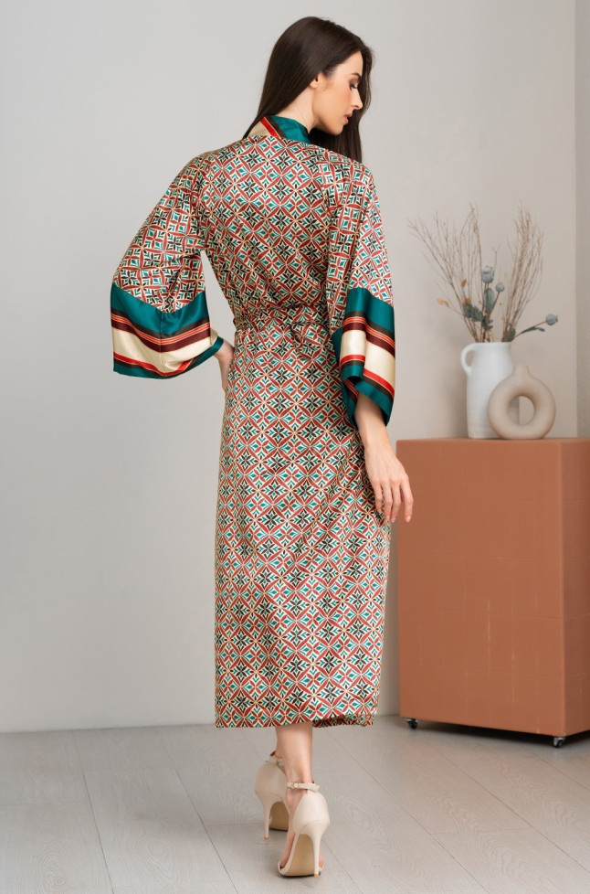 Халат женский длинный шелковый Mia-Amore "Brianna" 4339