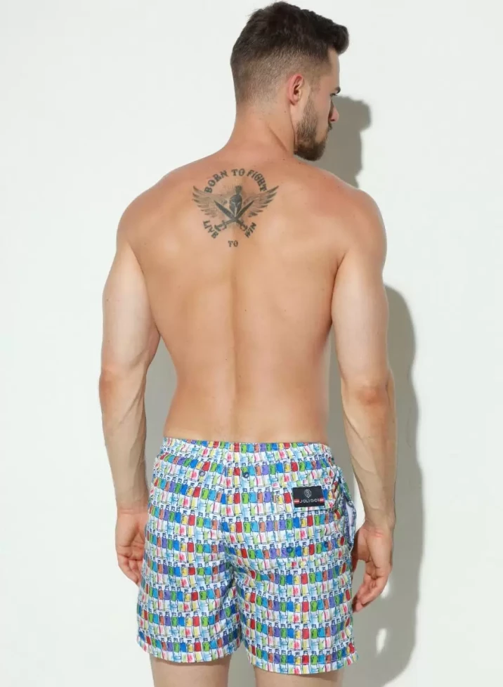 Плавки мужские B645JI Jolidon 25 шорты бутылки/белый