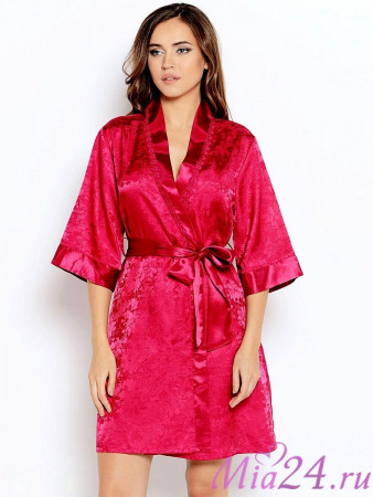 Халат женский из жаккарда Mia-Mia "Anabel" 17117 бордовый