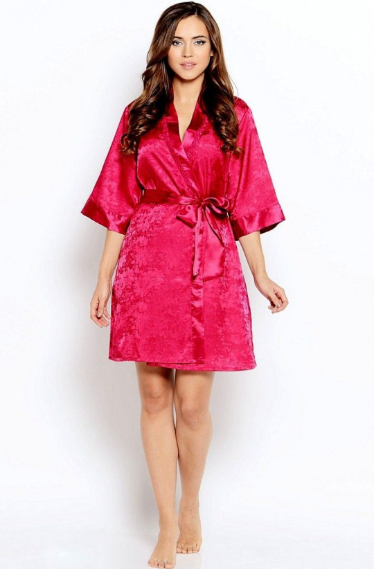 Халат женский из жаккарда Mia-Mia "Anabel" 17117 бордовый