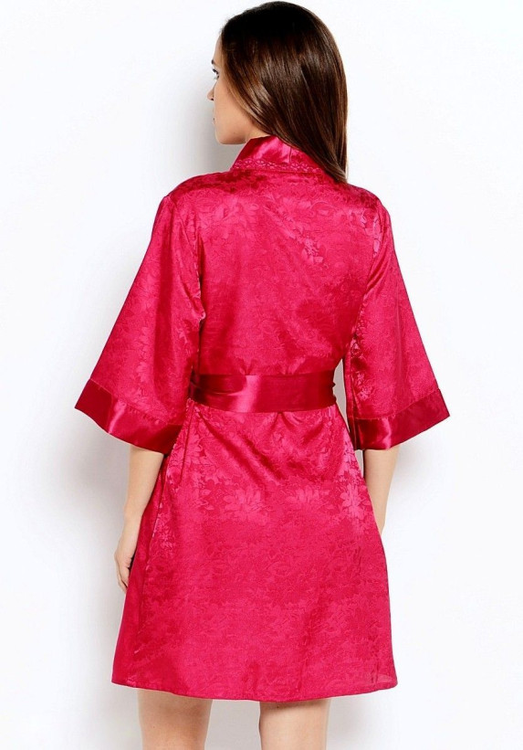 Халат женский из жаккарда Mia-Mia "Anabel" 17117 бордовый