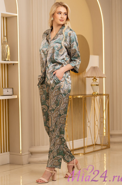 Комплект домашний женский Mia-Amore "Donatella" 3126 изумрудный Комплект домашний женский Mia-Amore "Donatella" 3126 изумрудный