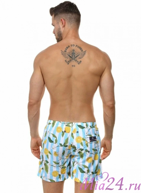Плавки мужские B645JI Jolidon 25 шорты полоска/лимон Плавки мужские B645JI Jolidon 25 шорты полоска/лимон