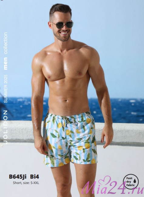 Плавки мужские B645JI Jolidon 25 шорты полоска/лимон Плавки мужские B645JI Jolidon 25 шорты полоска/лимон